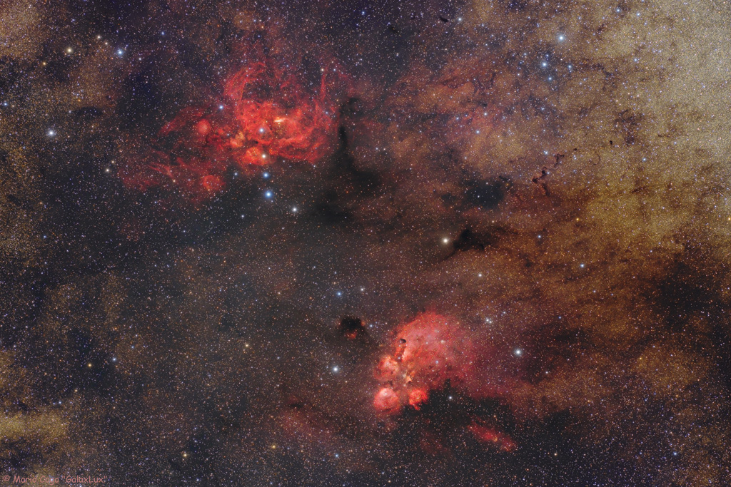 Cat's Paw and Lobster Nebula